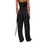 Pantaloni donna larghi con zip