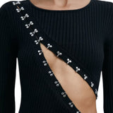 Abito donna midi glam rock in maglia