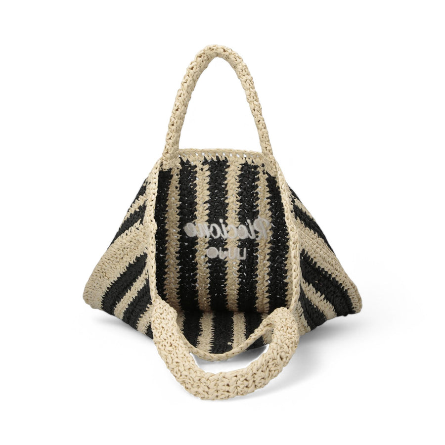 Shopping donna bag in rafia a righe