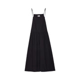 Abito donna lungo con spalline in popeline