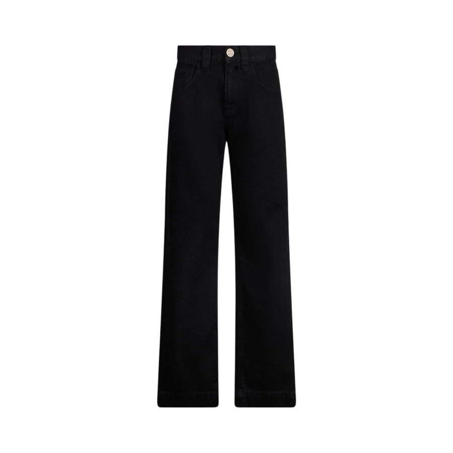 Jeans donna straight con perle gioiello