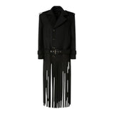Cappotto Donna in panno di misto lana con frange
