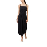 Abito donna lungo con spalline in popeline