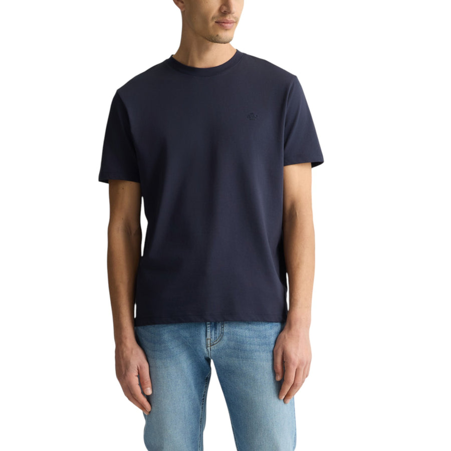 T-shirt blu con logo