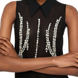 Top donna in tulle con strass