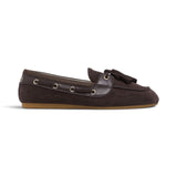 Mocassini donna in suede con nappine