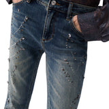 Jeans donna bootcut con ricami gioiello
