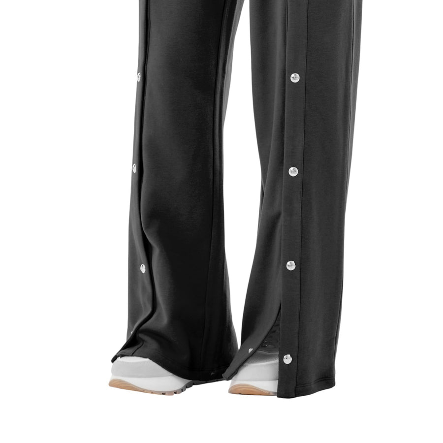 Pantaloni donna in felpa con bottoni