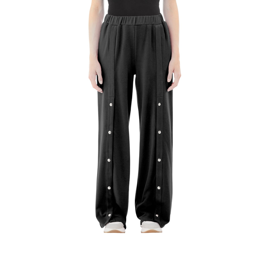 Pantaloni donna in felpa con bottoni