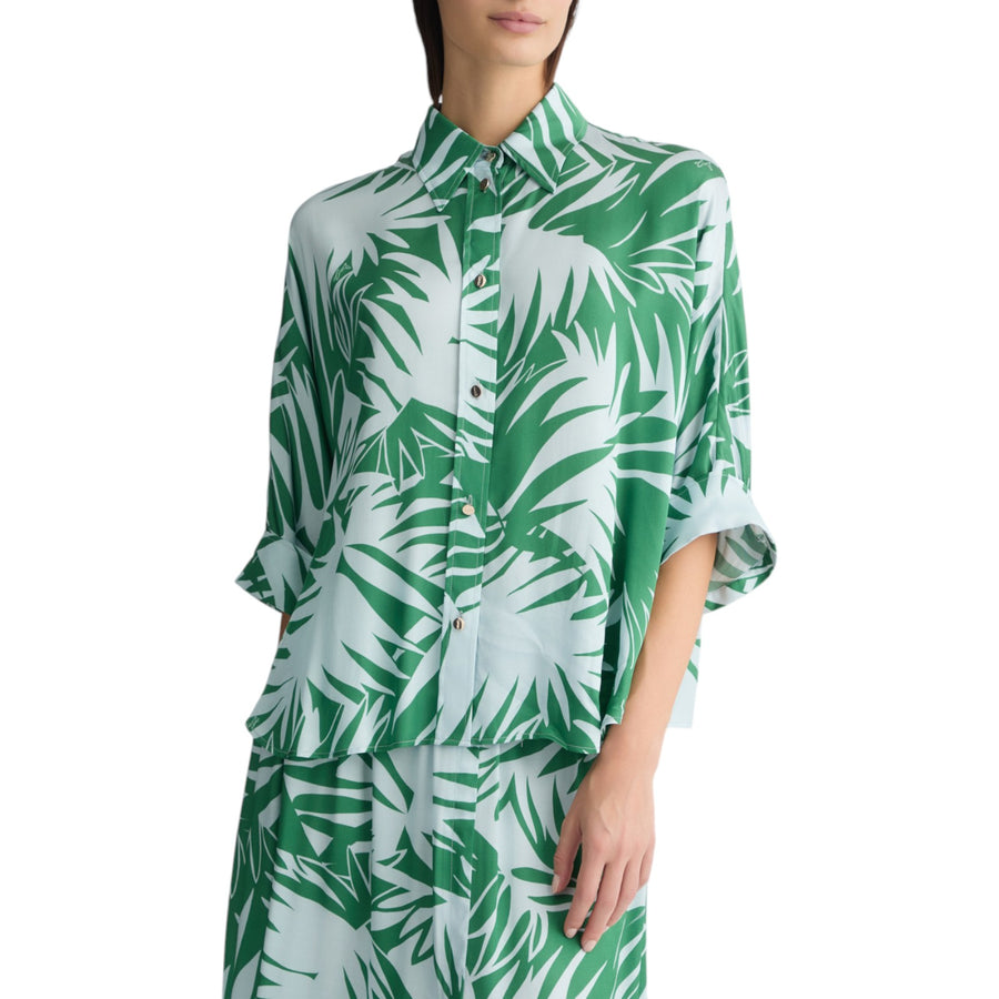 Camicia donna in raso stampato