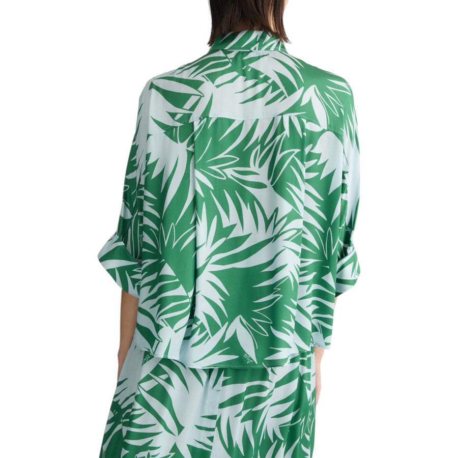 Camicia donna in raso stampato