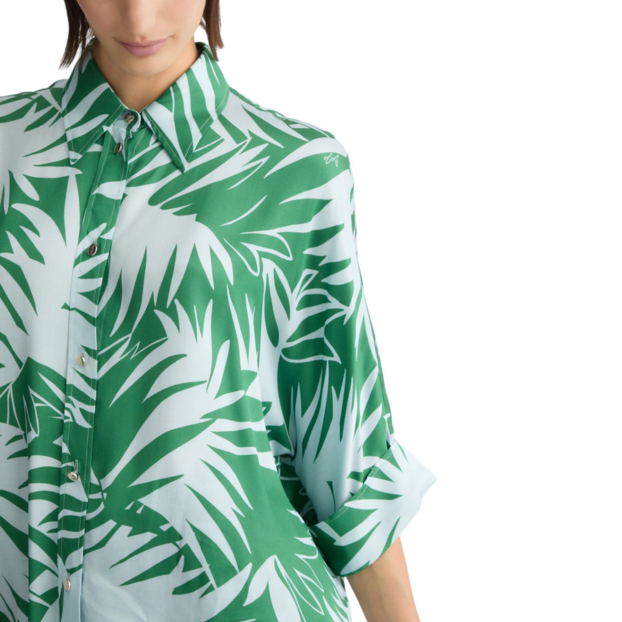 Camicia donna in raso stampato