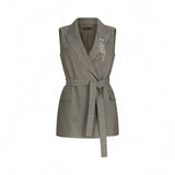 Gilet donna chevron con cintura