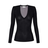 Maglia donna in filato di viscosa con dettagli logo