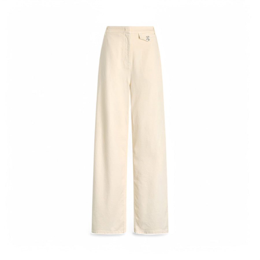 Pantaloni donna wide leg bianchi