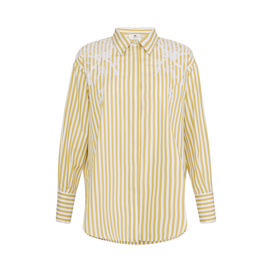 Camicia donna in popeline di cotone con ricami