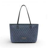 Tote bag donna in denim jacquard
