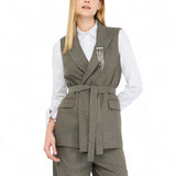 Gilet donna chevron con cintura