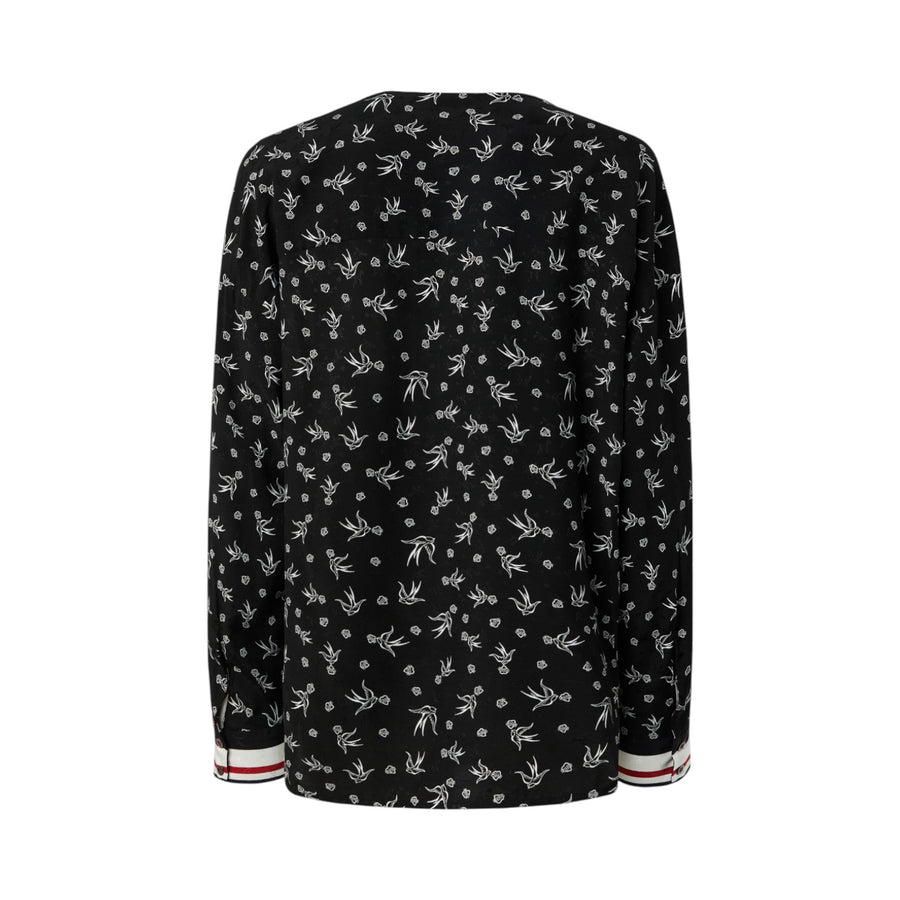 Camicia donna in viscosa jacquard stampata