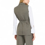 Gilet donna chevron con cintura