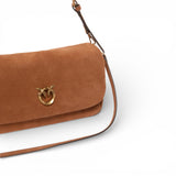 Borsa a tracolla media Love Bag Click Soft Horizontal Handle in suede