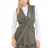 Gilet donna chevron con cintura