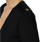 Maglia donna in filato di viscosa con dettagli logo