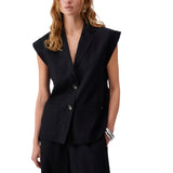 Gilet donna in misto lino
