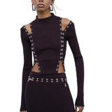 Maglia donna glam rock aderente