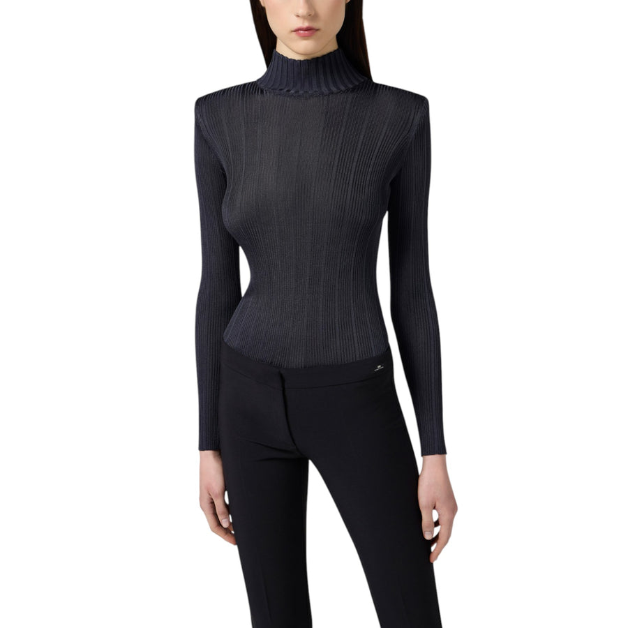 Maglia donna in filato di viscosa con dettagli logo