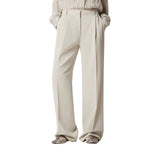 Pantaloni donna  fluidi con piega stirata