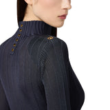 Maglia donna in filato di viscosa con dettagli logo