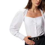 Camicia donna bustier in popeline