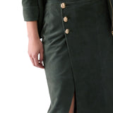 Gonna donna midi in suede