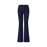 Jeans donna bootcut con dettaglio chain