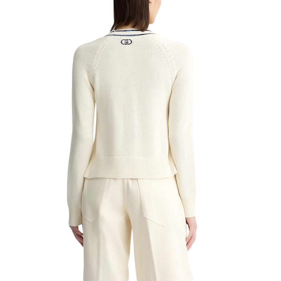 Cardigan donna bianco con paillettes