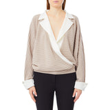 Maglia donna con dettagli camicia