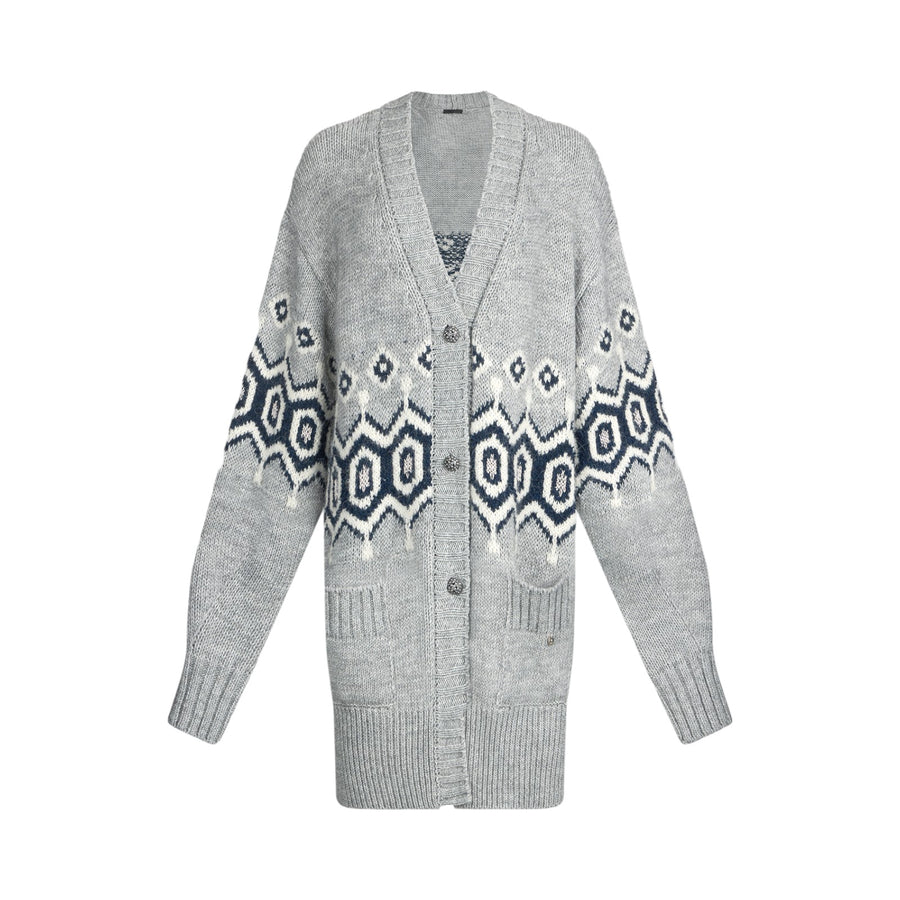 Top donna in lana con strass