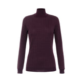 Maglia donna in lana con micro-logo jacquard