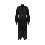 Abito donna midi in pizzo rebrodé con maniche lunghe