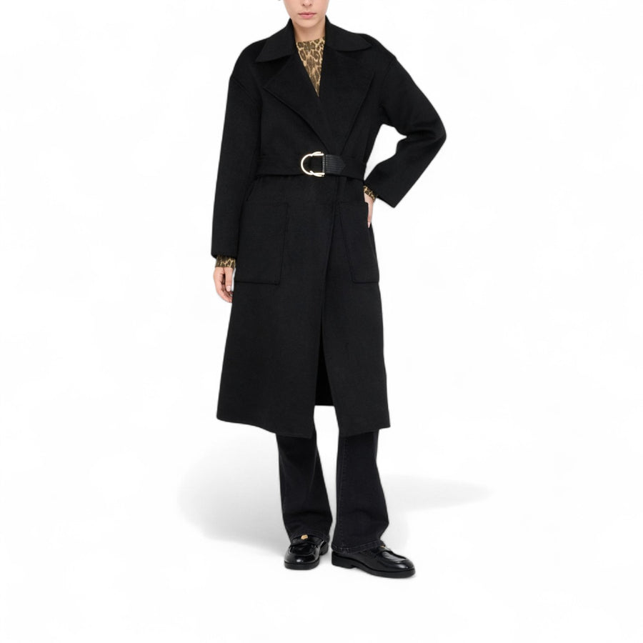 Cappotto donna in lana con cintura