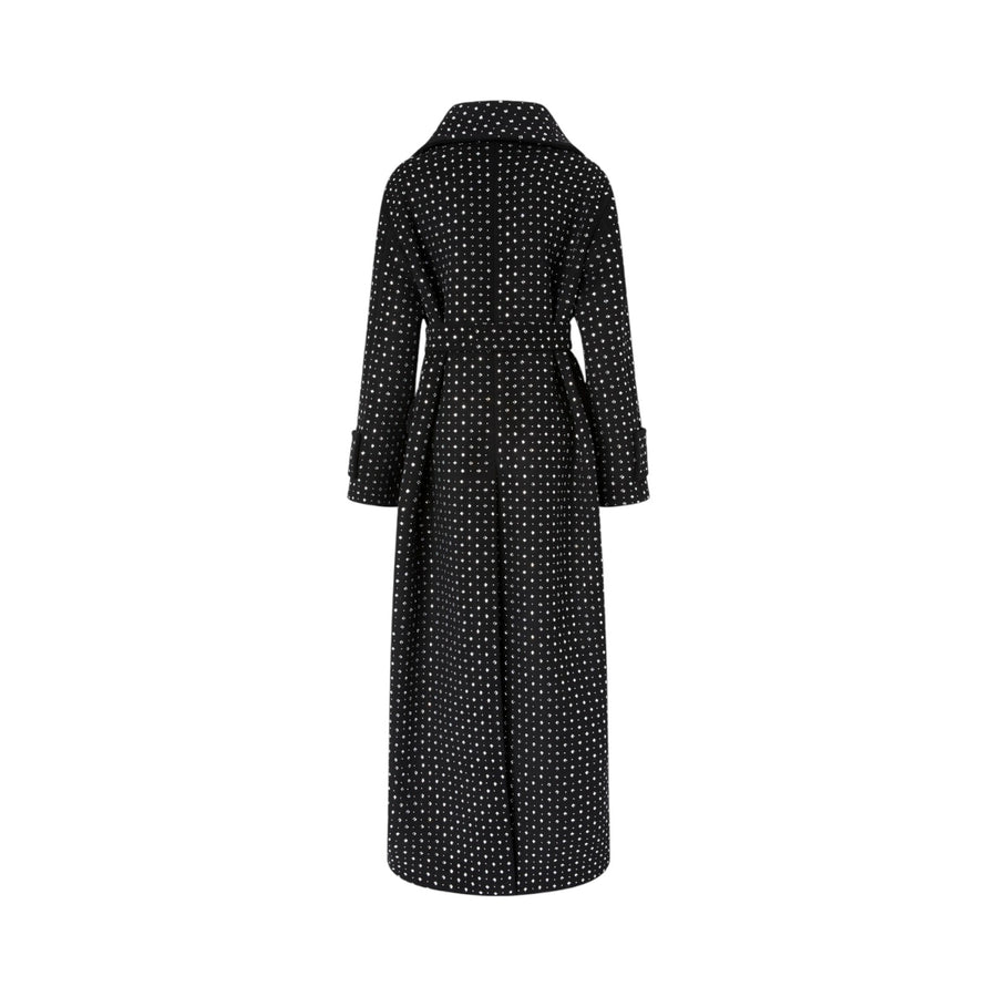 Trench donna con strass e borchie