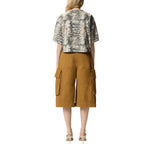 T-shirt donna cropped con stampa snake e Love Birds
