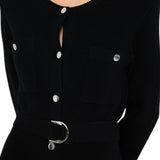 Abito donna in maglia con spalline imbottite