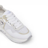 Sneakers donna platform in mesh con paillettes