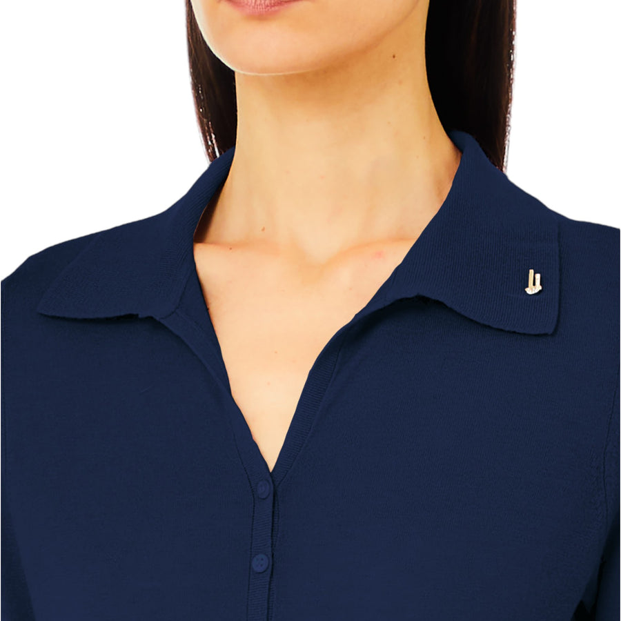 Polo donna in maglia di misto cashmere