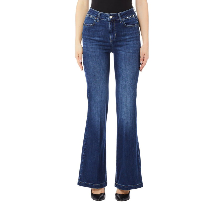 Jeans donna a zampa con dettaglio gioiello