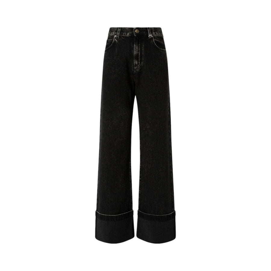 Jeans donna wide-leg in denim black