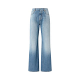Jeans donna wide leg con scoloriture