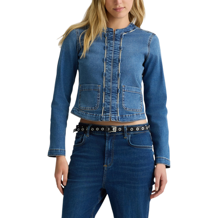 Giacca donna di jeans con catena gioiello